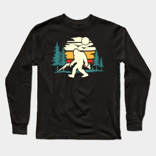 Vintage Bigfoot Forest Camping Long Sleeve T-Shirt